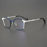 Kadin Retro Titanium Irregular Glasses Frame Geometric Frames Southood Blue white